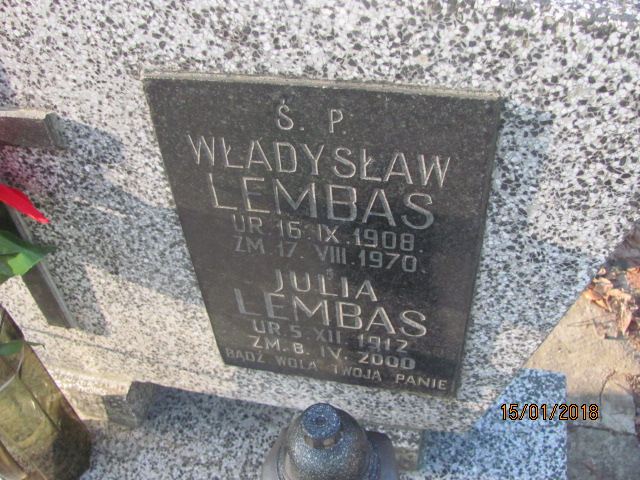 Julia Lembas 1912 Wieliczka - Grobonet - Wyszukiwarka osób pochowanych