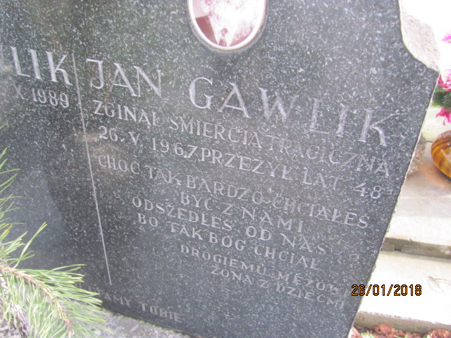 Jan Gawlik 1918 Wieliczka - Grobonet - Wyszukiwarka osób pochowanych
