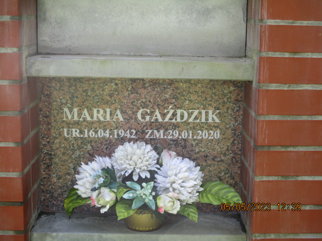 Maria Gaździk 1942 Wieliczka - Grobonet - Wyszukiwarka osób pochowanych