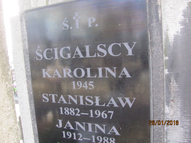 Karolina Ścigalska 1885 Wieliczka - Grobonet - Wyszukiwarka osób pochowanych