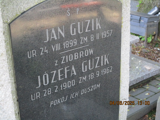 Józefa Guzik 1900 Wieliczka - Grobonet - Wyszukiwarka osób pochowanych