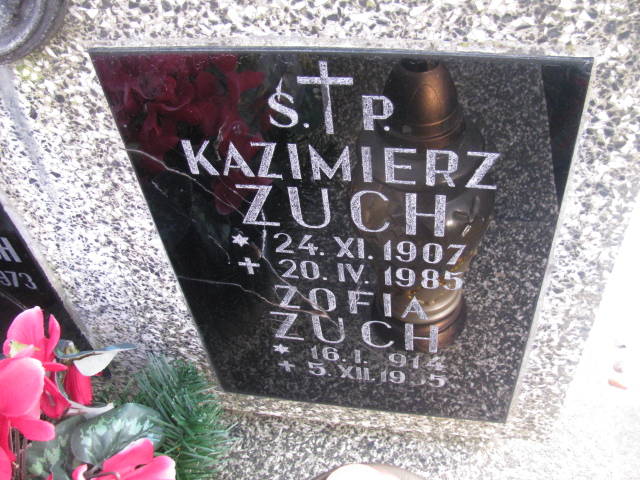 Zofia Zuch  1914 Wieliczka - Grobonet - Wyszukiwarka osób pochowanych