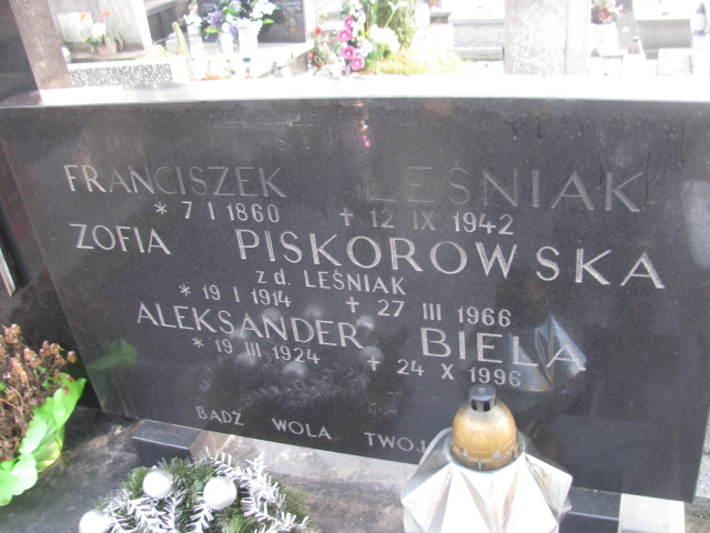 Franciszek Leśniak 1860 Wieliczka - Grobonet - Wyszukiwarka osób pochowanych