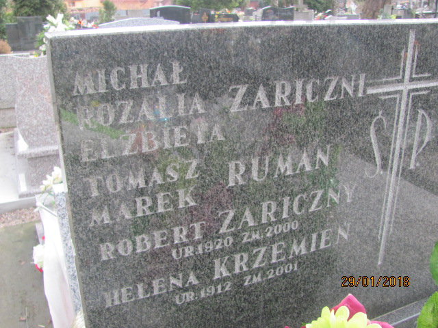 Józefa Zariczna 1927 Wieliczka - Grobonet - Wyszukiwarka osób pochowanych