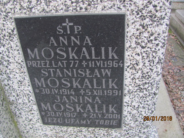Stanisław Moskalik 1914 Wieliczka - Grobonet - Wyszukiwarka osób pochowanych