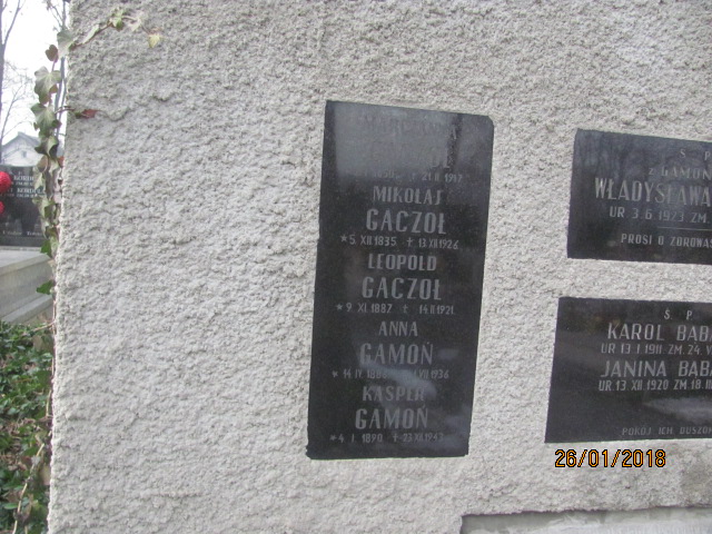 Mikołaj Gaczoł 1835 Wieliczka - Grobonet - Wyszukiwarka osób pochowanych