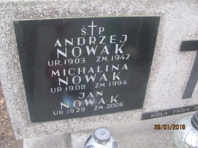 Andrzej Nowak 1902 Wieliczka - Grobonet - Wyszukiwarka osób pochowanych