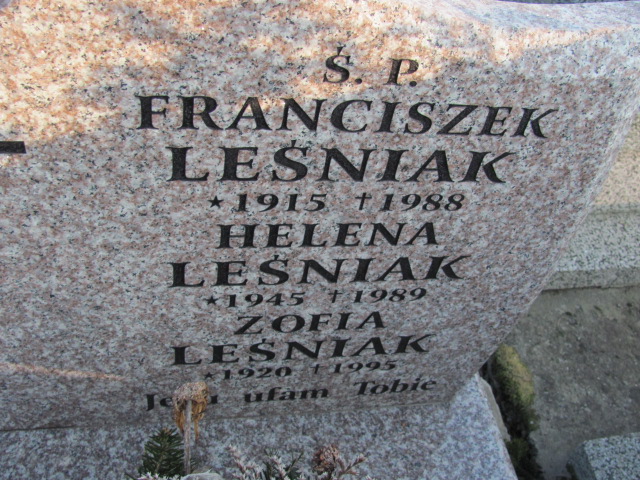 Helena Janina Leśniak 1945 Wieliczka - Grobonet - Wyszukiwarka osób pochowanych