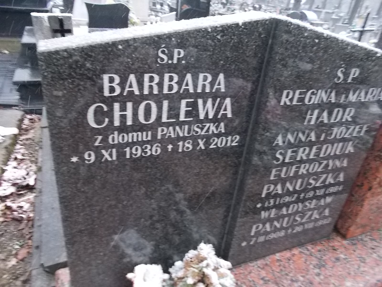 Barbara Cholewa 1936 Wieliczka - Grobonet - Wyszukiwarka osób pochowanych