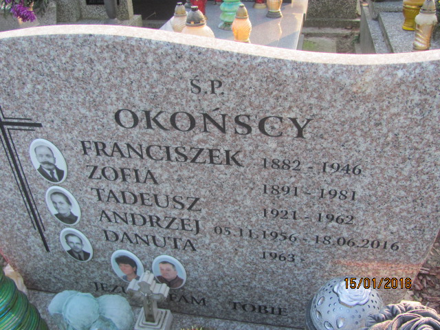 Franciszek Okoński 1881 Wieliczka - Grobonet - Wyszukiwarka osób pochowanych