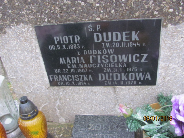 Piotr Dudek 1883 Wieliczka - Grobonet - Wyszukiwarka osób pochowanych