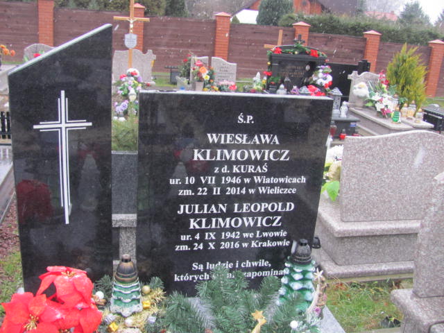 Julian Leopold Klimowicz 1942 Wieliczka - Grobonet - Wyszukiwarka osób pochowanych